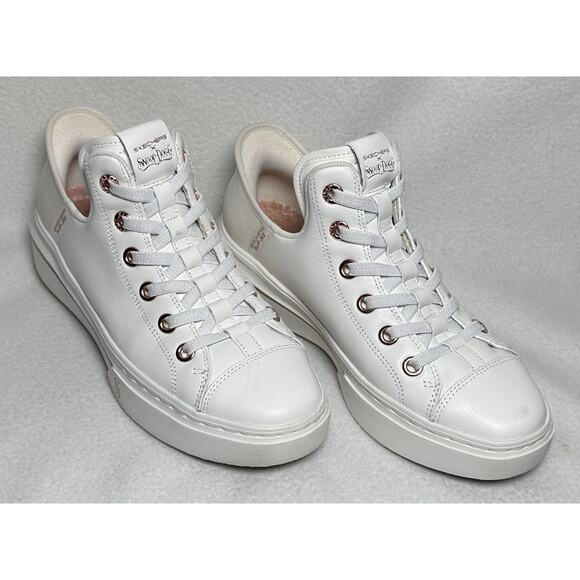 Skechers Snoop Dogg Sneaker Women 8.5 Pink White Leather Slip Ins Hands Free - Picture 4 of 10